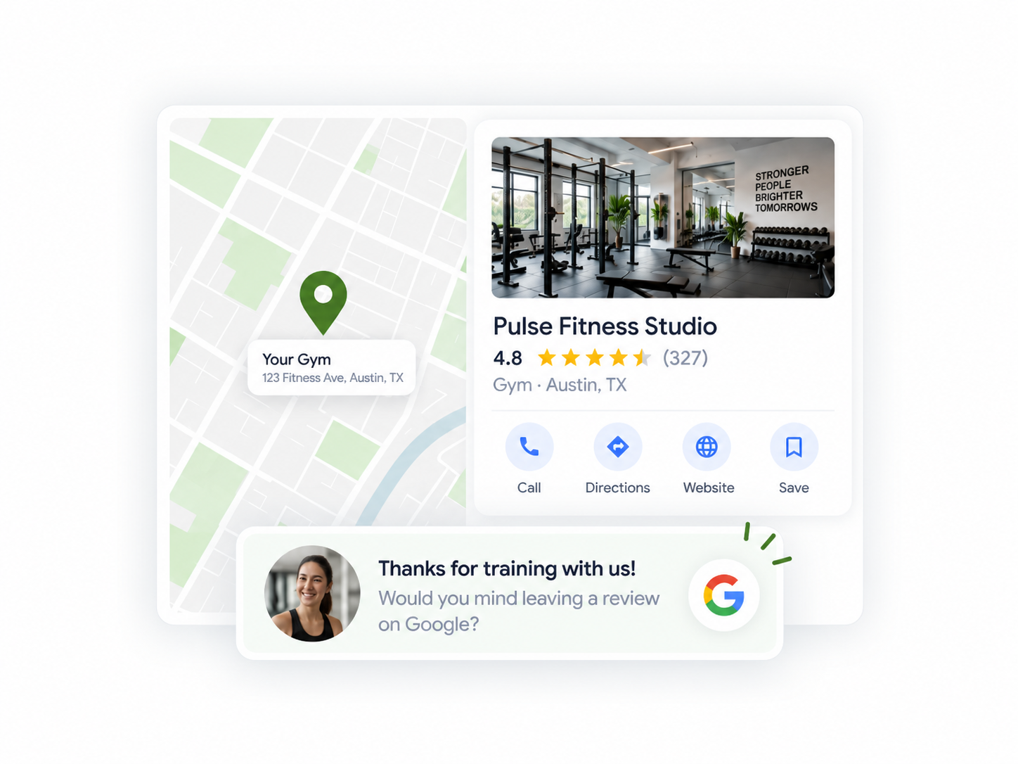 Automated Google review request workflow for a completed service